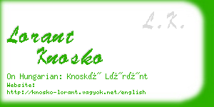 lorant knosko business card